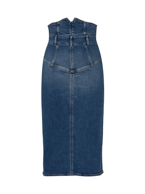 Gonna a vita alta in denim con bottoni gioiello Elisabetta Franchi | GJ41I61E2139